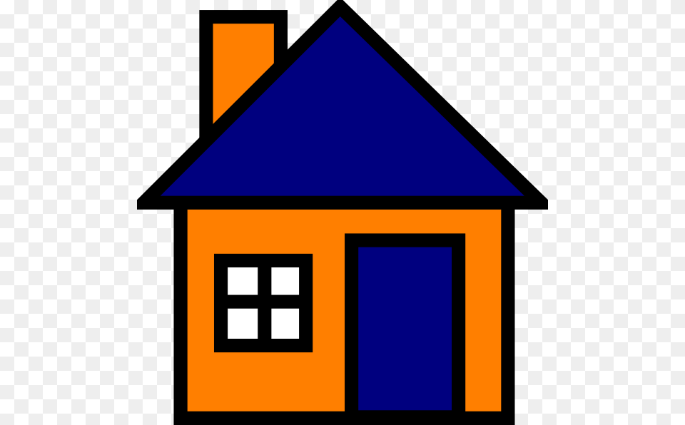 Orange And Blue House Svg Clip Arts Simple House Clipart, Architecture, Building, Rural, Countryside Free Png