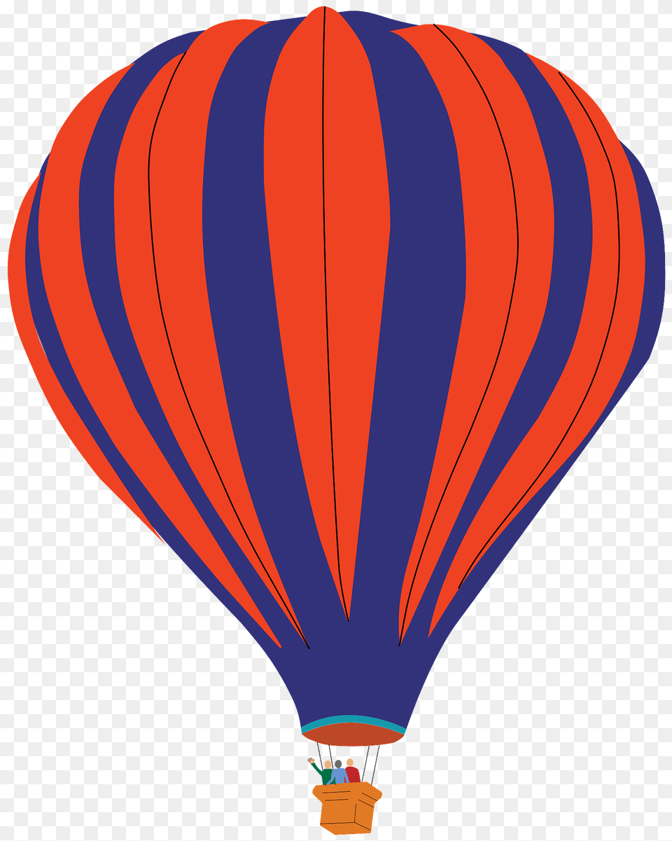 Orange And Blue Vertical Stripe Hot Air Balloon Clipart, Aircraft, Hot Air Balloon, Transportation, Vehicle Png