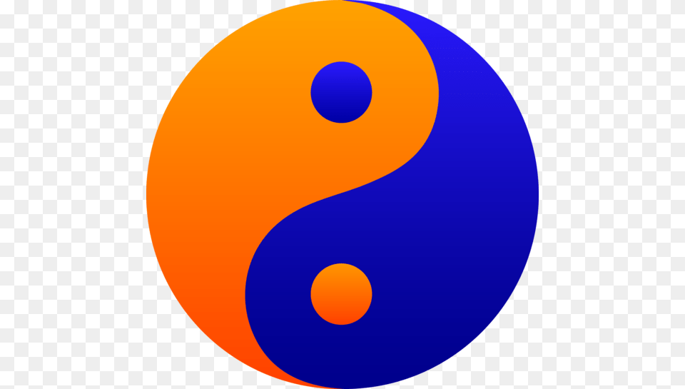 Orange And Blue Yin Yang Symbol, Text, Number, Astronomy, Moon Png