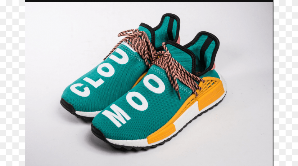 Orange And Green Nmd Fido Human Race Co Produced Real Walking Shoe, Clothing, Footwear, Sneaker, Running Shoe Free Transparent Png
