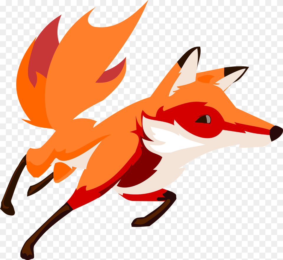 Orange And Red Fox Clipart, Leaf, Plant, Animal, Fish Free Png Download