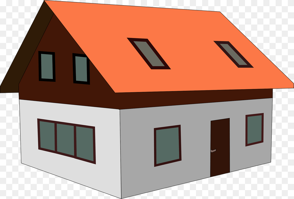 Orange And White House Clipart, Architecture, Building, Cottage, Housing Png Image