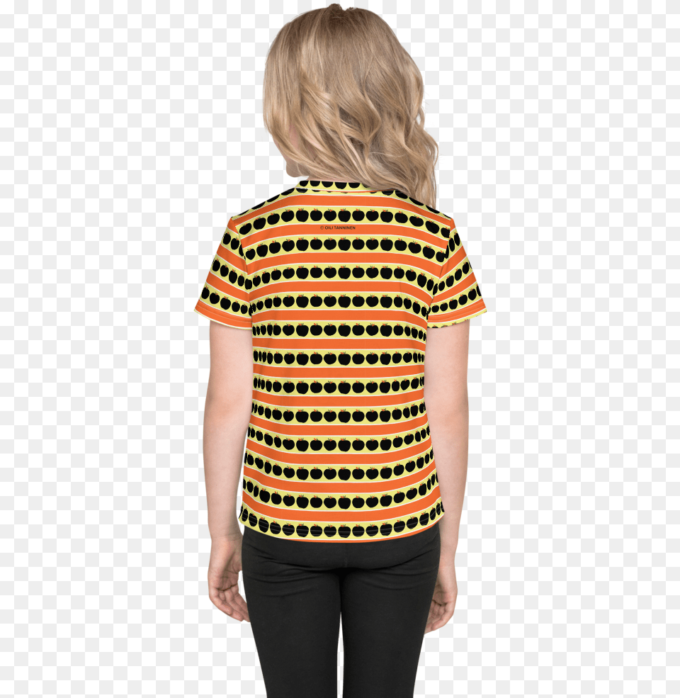Orange Apple Stripes Kids T Shirt Button, Adult, T-shirt, Sleeve, Person Png Image