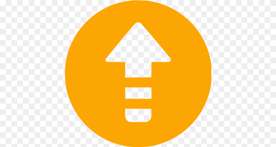 Orange Arrow Up 5 Icon Vertical, Sign, Symbol, Road Sign, Disk Free Png