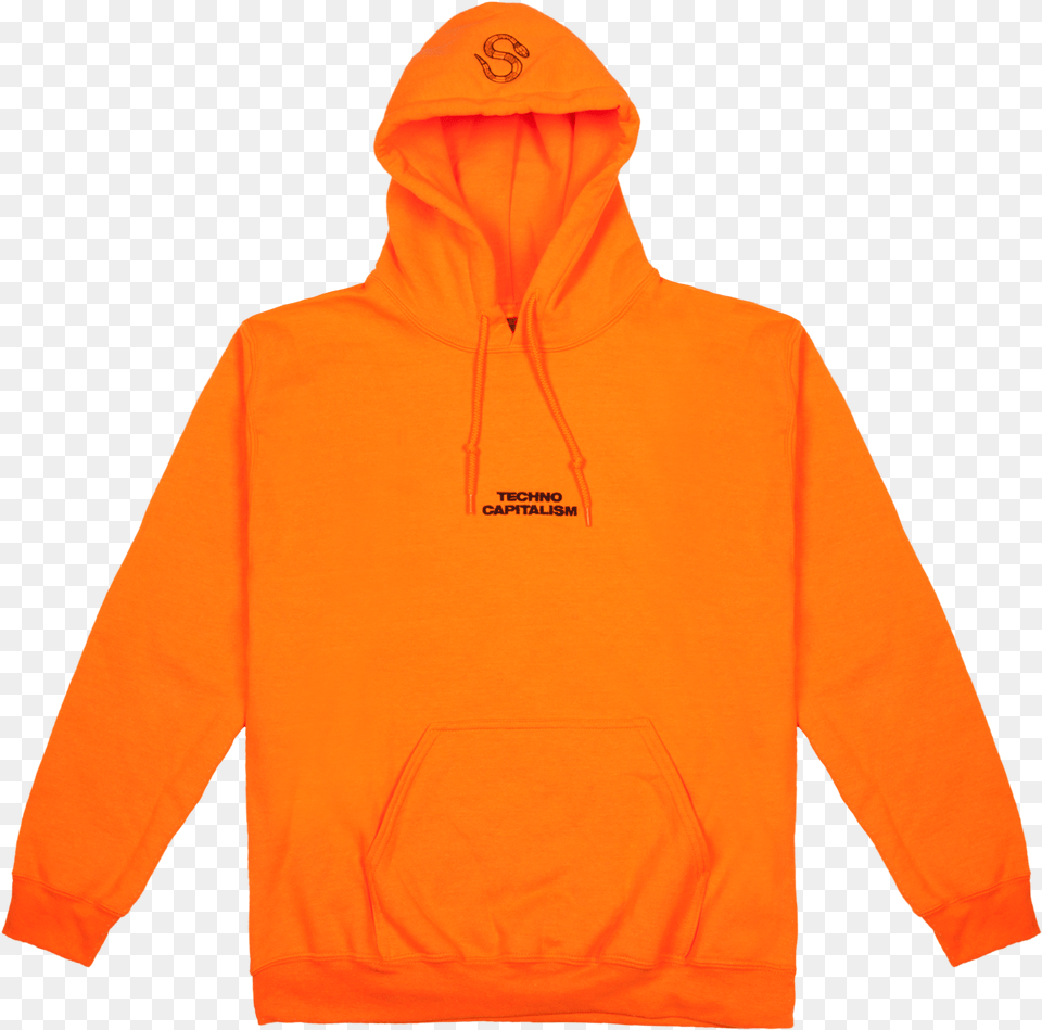 Orange Back Printed Hoodie Orange Black Embroidered Orange Hoodie, Clothing, Hood, Knitwear, Sweater Free Png