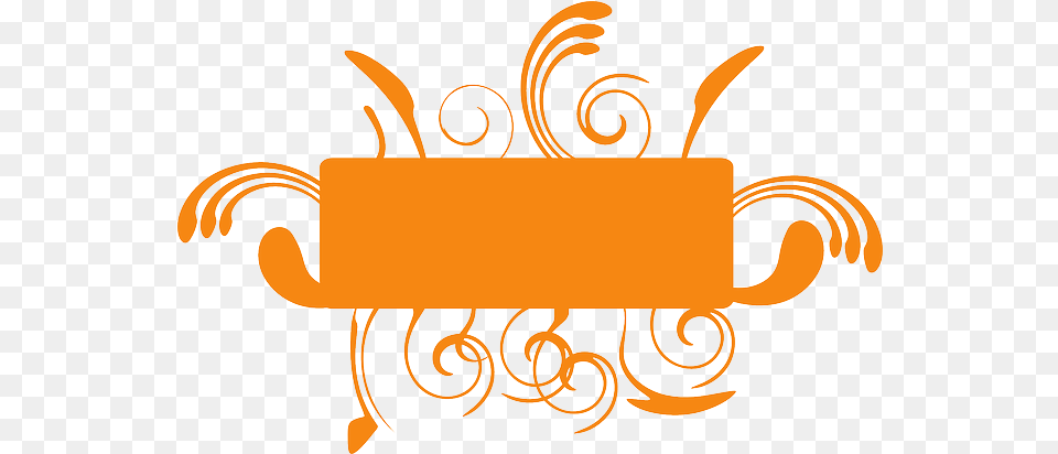 Orange Banner Blank Decoration Swirl Orange Border Design Borders, Art, Floral Design, Graphics, Pattern Free Png Download