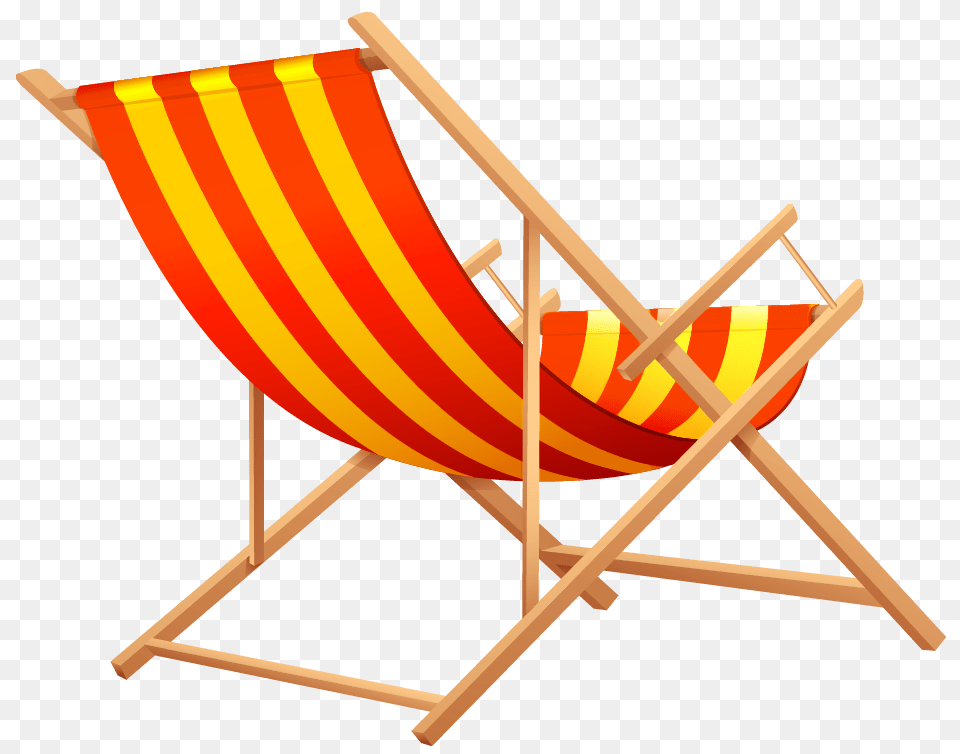 Orange Beach Lounge Chair, Canvas, Furniture Free Transparent Png