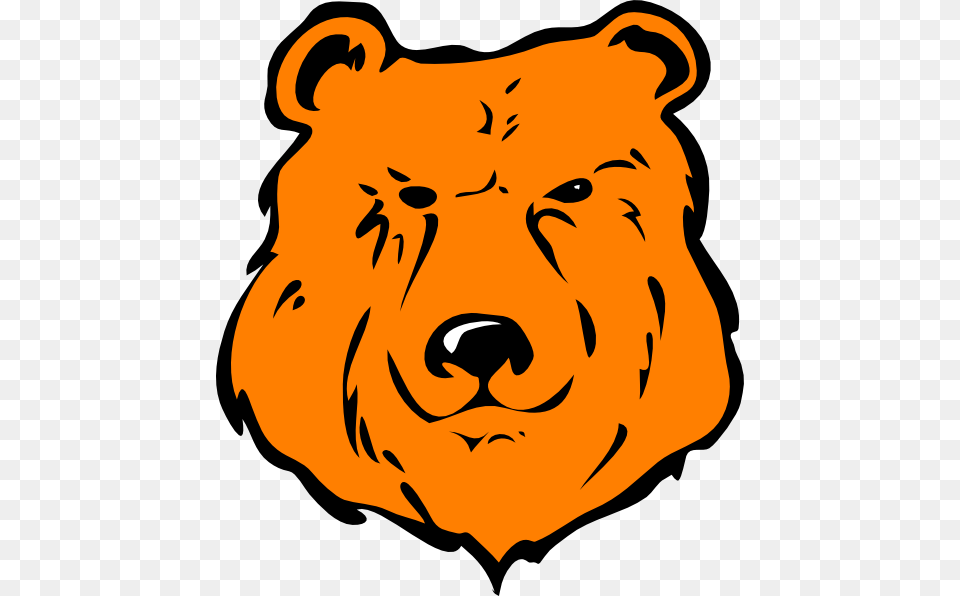 Orange Bear Clip Art At Clkercom Vector Online Royalty Cartoon Grizzly Bear Face, Animal, Lion, Mammal, Wildlife Png