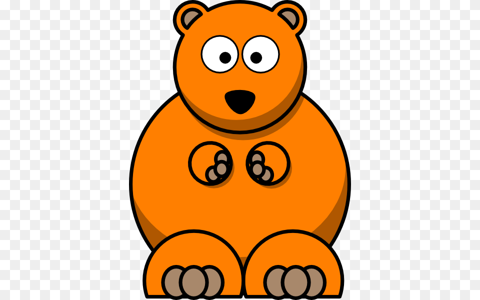 Orange Bear Clip Art Cute Easy Draw Polar Bear Drawings, Animal, Mammal, Wildlife, Toy Free Png