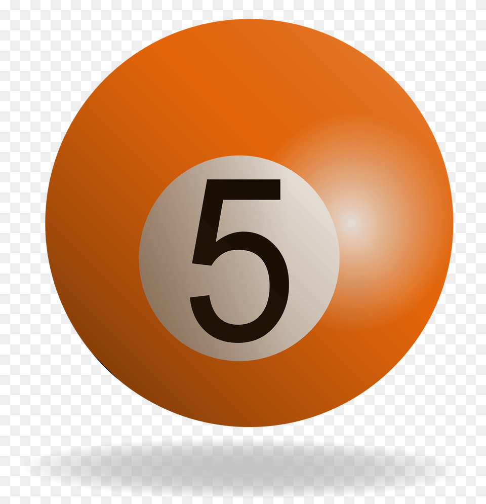 Orange Billiard Ball Clipart, Number, Sphere, Symbol, Text Png Image