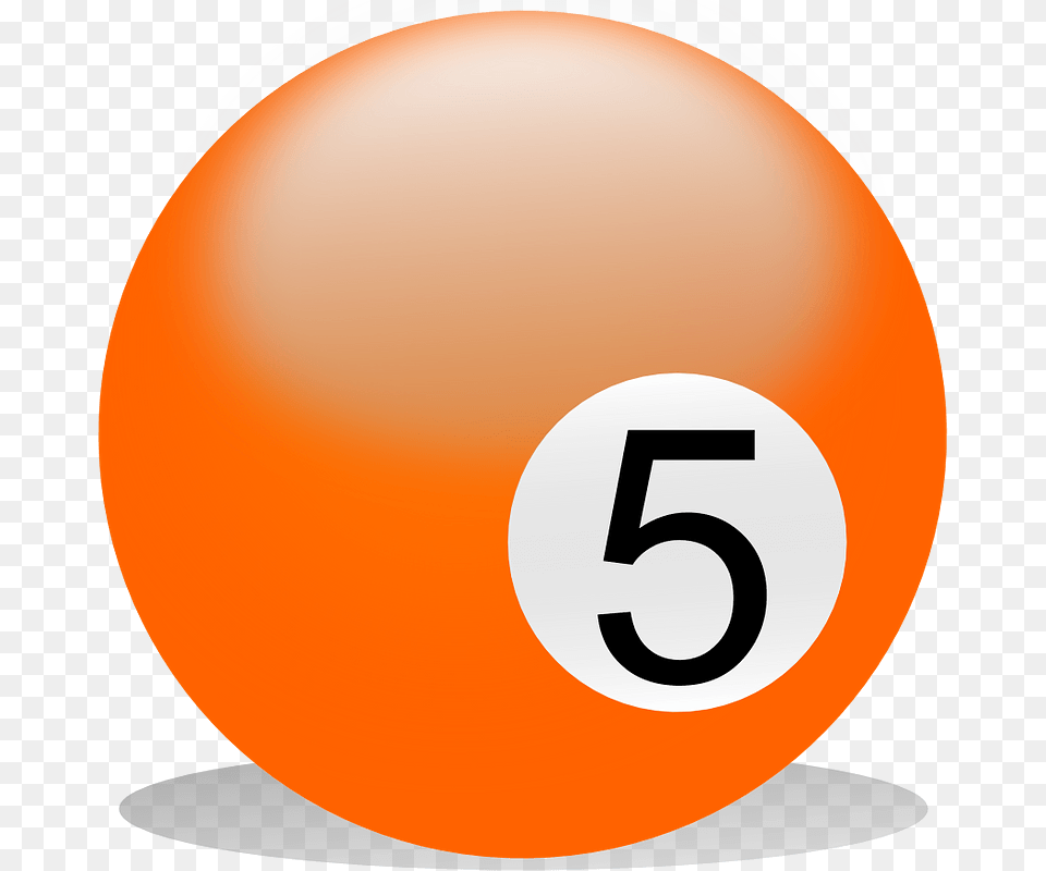 Orange Billiard Ball Clipart, Sphere, Text, Number, Symbol Free Png