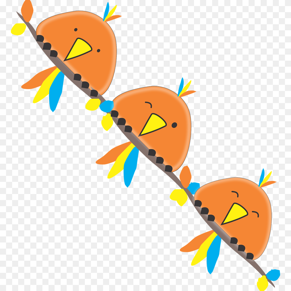 Orange Birds On A Wire Clipart, Pattern, Art, Graphics, Outdoors Png