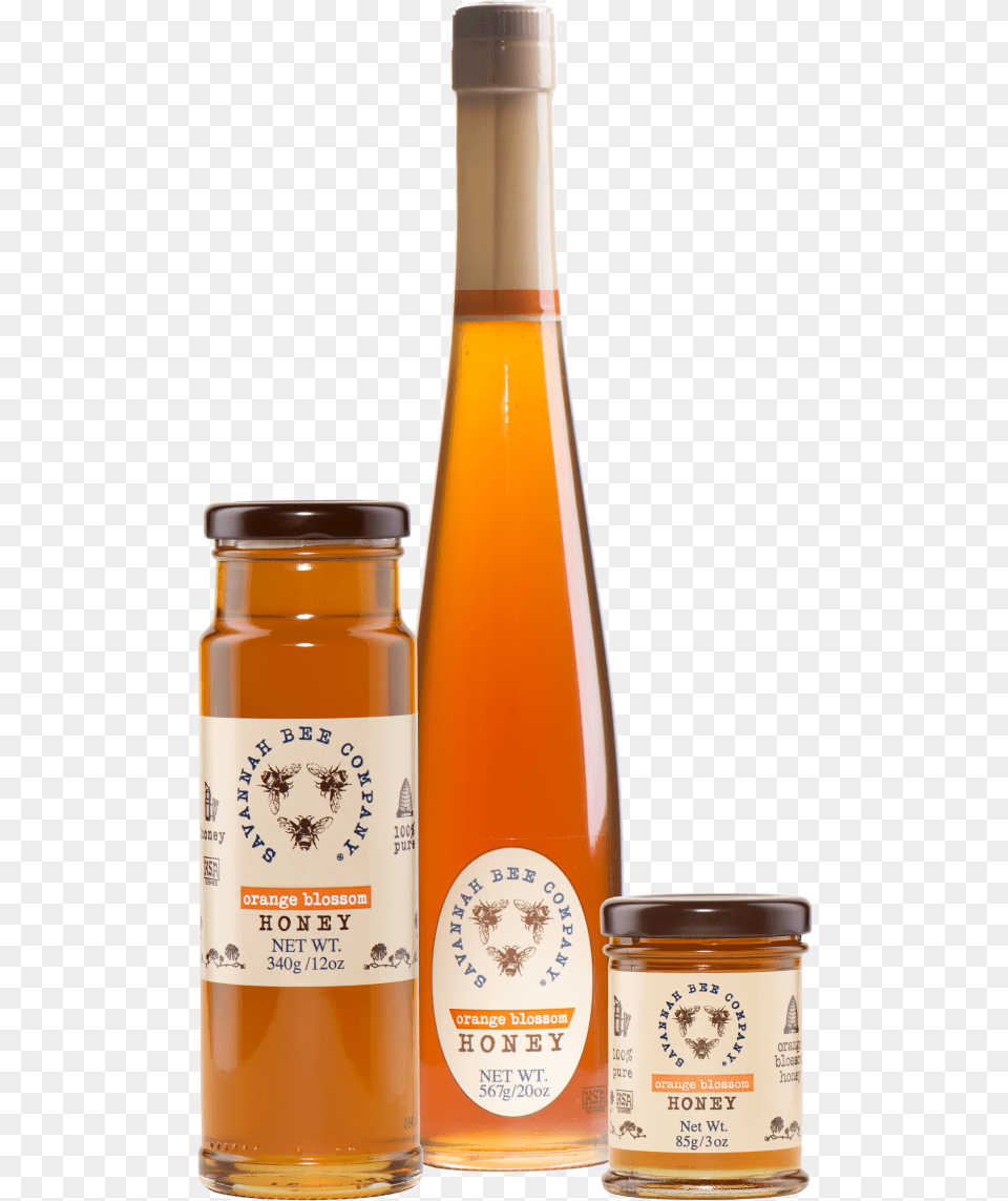 Orange Blossom Honey Glass Bottle, Food, Alcohol, Beverage, Beer Free Png Download