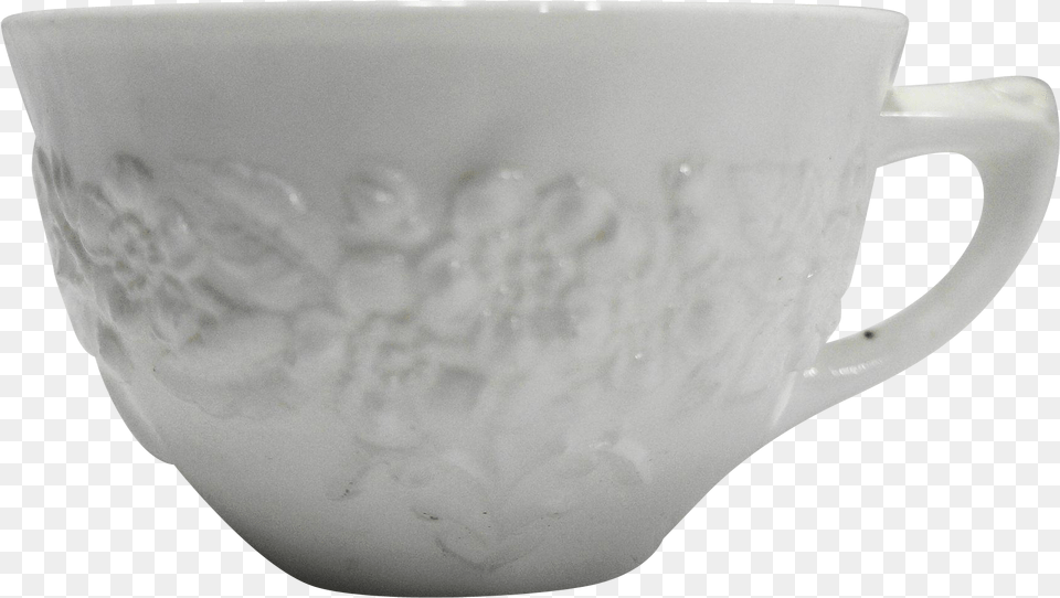 Orange Blossom White Milk Glass Cup Indiana Glass Coffee Cup, Art, Porcelain, Pottery, Beverage Free Transparent Png