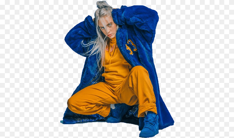 Orange Blue Billie Eilish Polyvore Billie Eilish Hd, Clothing, Coat, Adult, Female Png