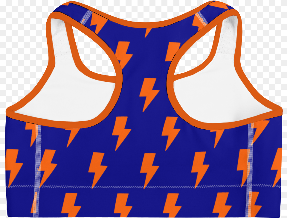 Orange Blue Lightning Bolts Sports Sports Bra Png Image