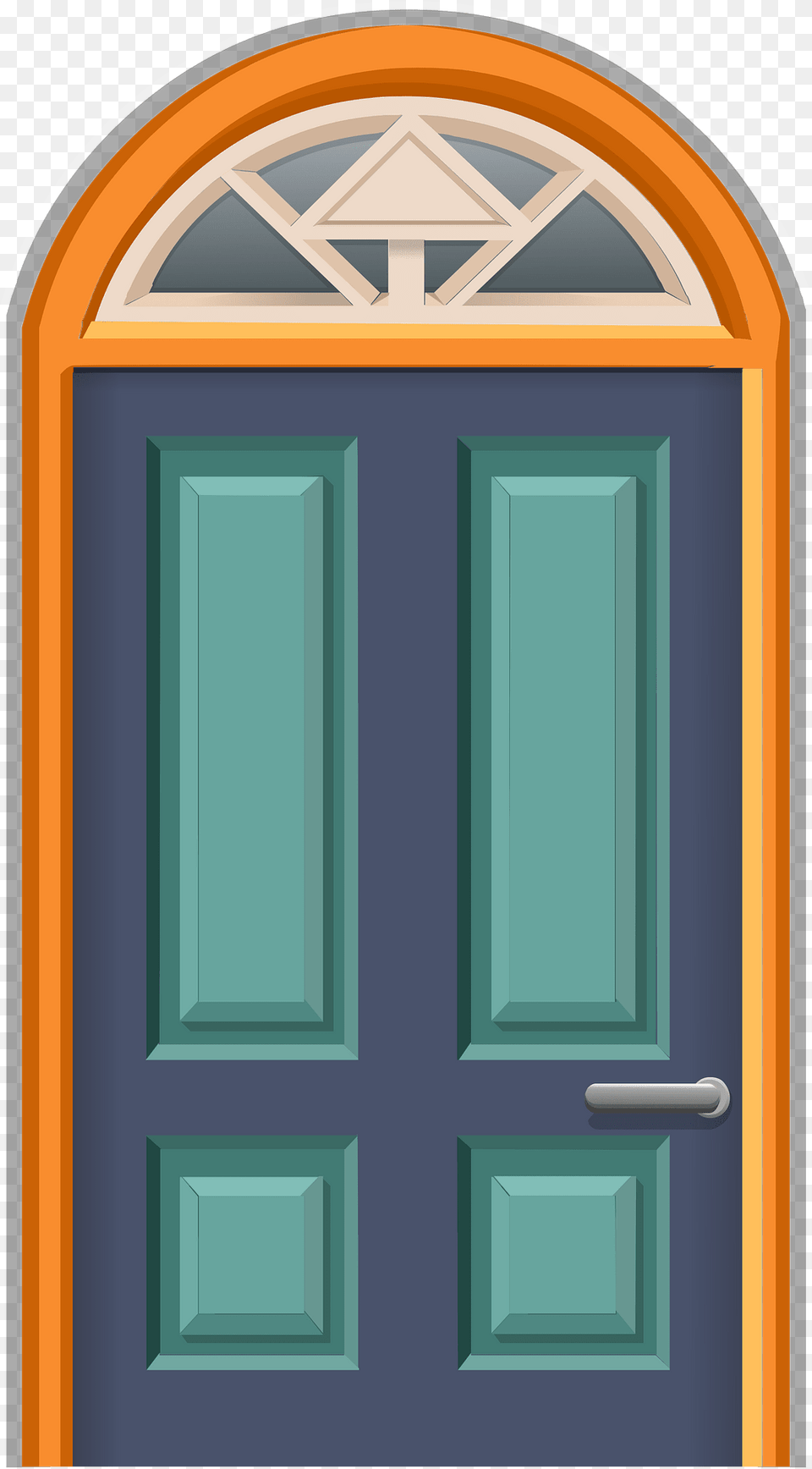 Orange Blue Wooden Door Clipart, Arch, Architecture, Mailbox Free Transparent Png