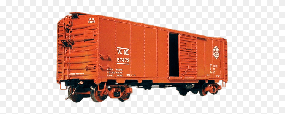 Orange Boxcar, Freight Car, Railway, Shipping Container, Transportation Free Png