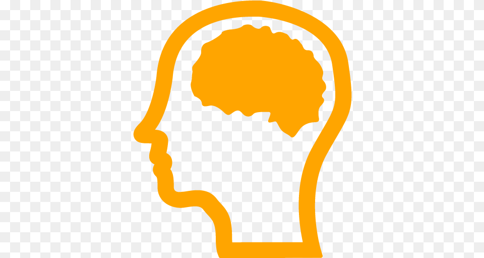 Orange Brain 3 Icon Orange Brain Icons Icons Brain, Light, Person, Face, Head Free Png Download