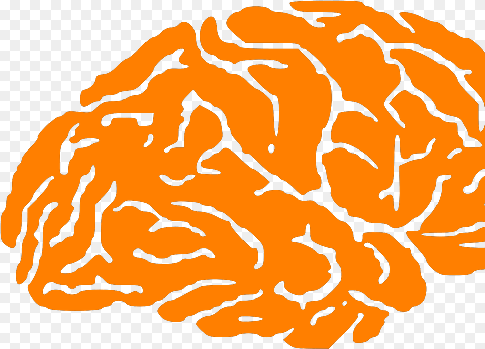Orange Brain Logo Svg Vector Clip Art Brain Silhouette, Food, Nut, Plant, Produce Free Transparent Png