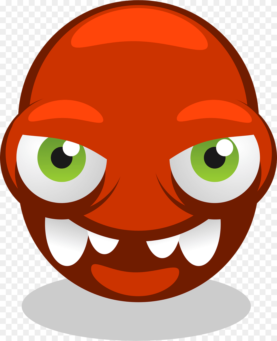 Orange Bug Eyed Monster Face Clipart Png Image