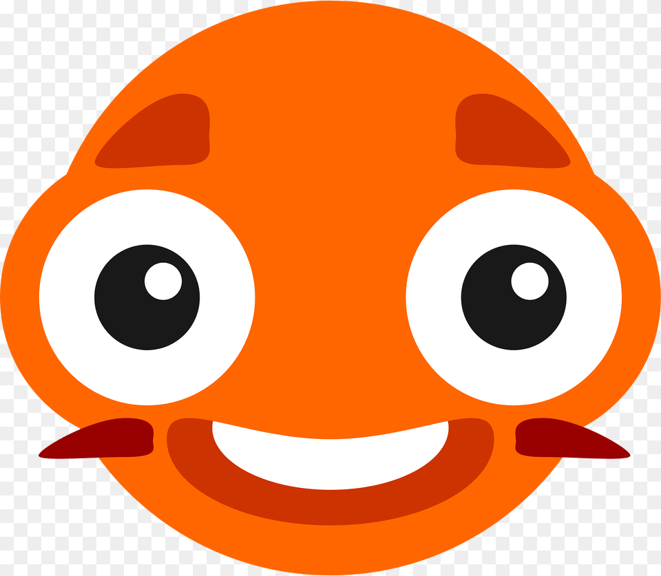 Orange Bug Eyed Monster Face Clipart, Animal, Sea Life, Fish, Disk Free Png