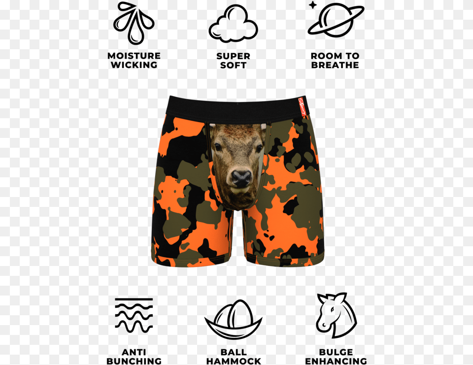 Orange Camo Pouch Underwear Boxer In Hammock, Clothing, Shorts, Swimming Trunks Free Png