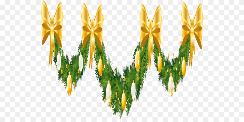 Orange Candle Hd Christmas Image Gold Christmas Garland Clipart Free Png Download