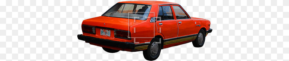 Orange Car With Stripes Immediate Entourage Retro Car Parked, Sedan, Transportation, Vehicle, Coupe Free Png Download