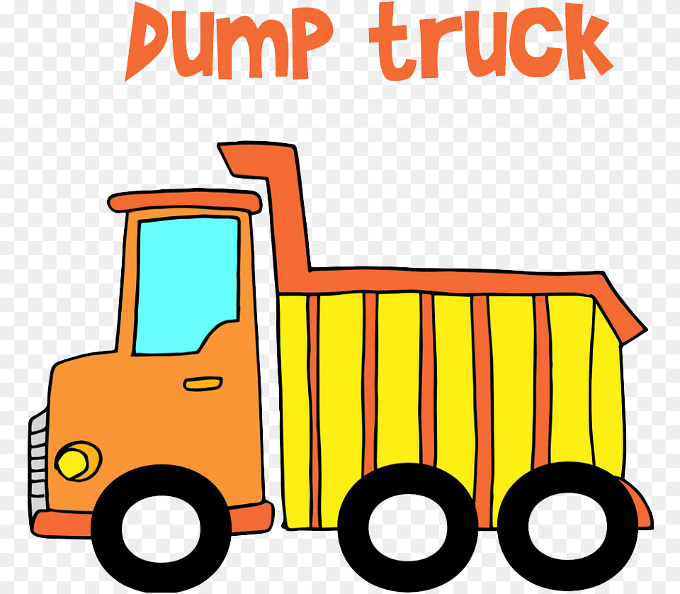 Orange Cartoon Dump Truck Clipart World Commercial Vehicle, Machine, Wheel, Transportation Free Transparent Png