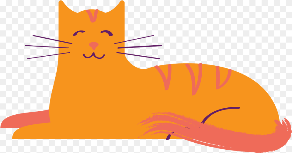 Orange Cat Drawing Of Small Orange Cat, Animal, Mammal, Pet, Fish Free Png Download