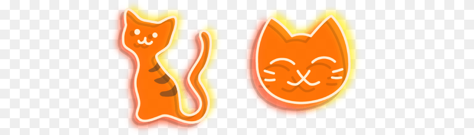 Orange Cat Neon Cursor Cartoon, Food, Sweets, Ketchup, Light Png