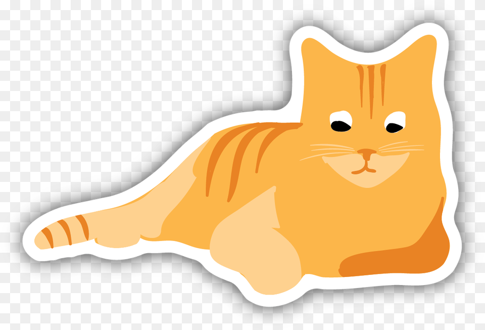 Orange Cat Sticker Asian, Animal, Mammal, Pet, Fish Free Transparent Png