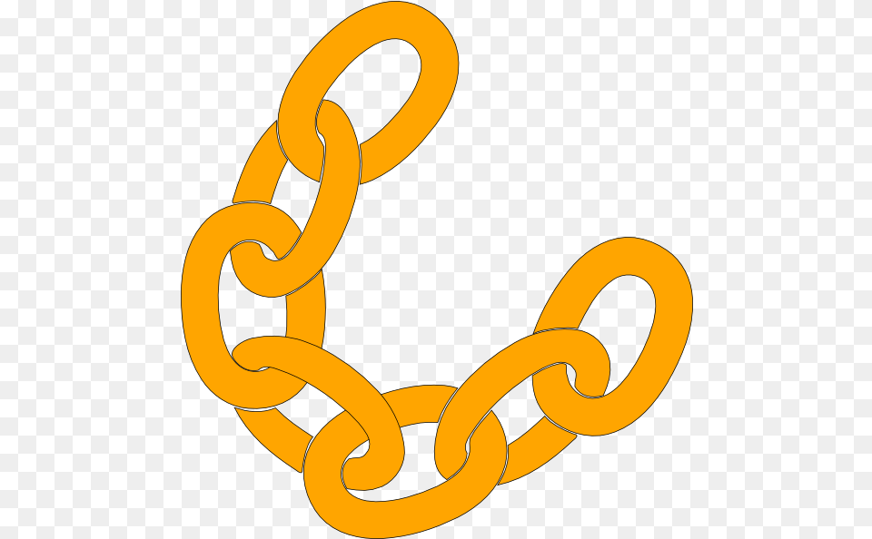 Orange Chain Clip Arts For Web Clip Arts Clip Art Picture Of Chain, Animal, Reptile, Snake Free Png Download