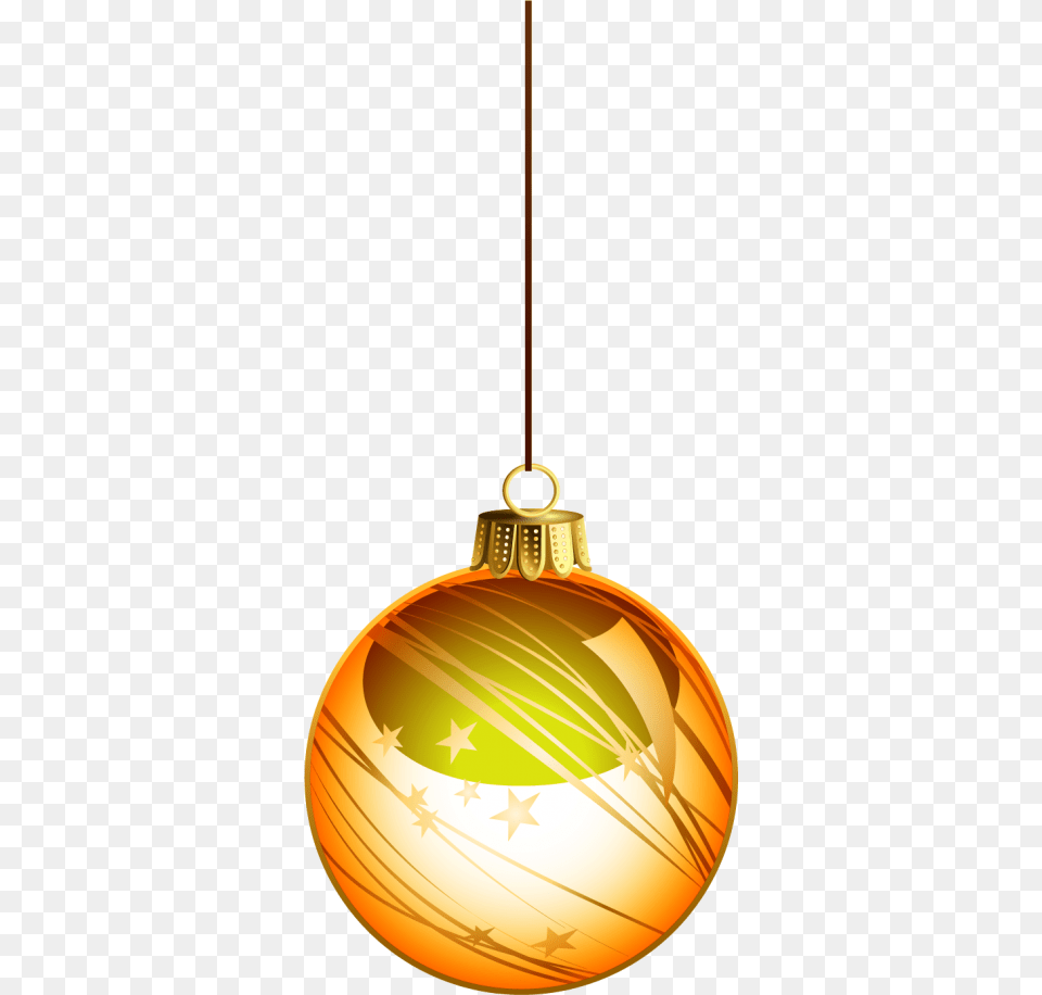 Orange Christmas Ball Decor, Lighting, Lamp, Gold Free Png Download