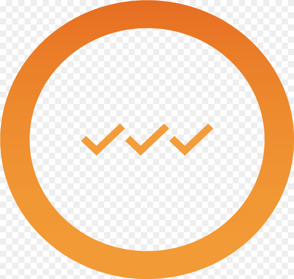 Orange Circle With Three Check Marks Prohibido Fumar, Logo, Symbol, Disk Free Transparent Png