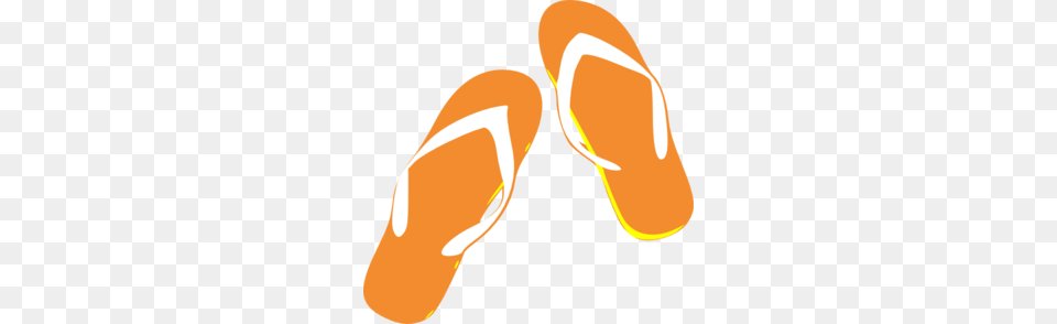 Orange Clipart Flip Flops, Clothing, Flip-flop, Footwear, Person Free Png Download