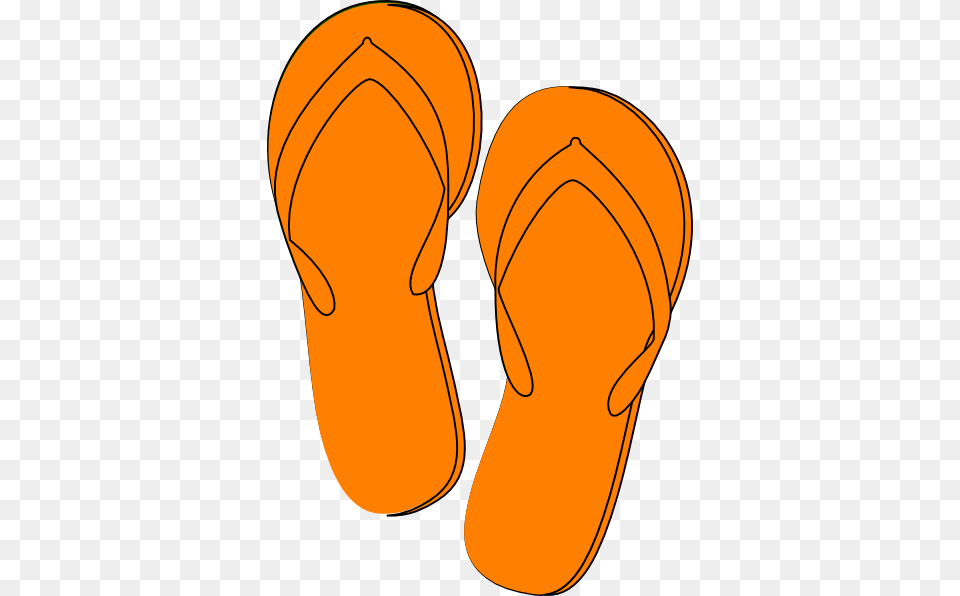 Orange Clipart Slipper Orange Flip Flops Clipart, Clothing, Flip-flop, Footwear Png