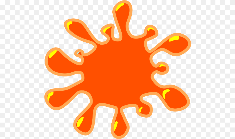 Orange Clipart Splat Paint Splatter Clip Art 600x566 Red Color Transparent Background, Outdoors, Person, Animal, Sea Life Png