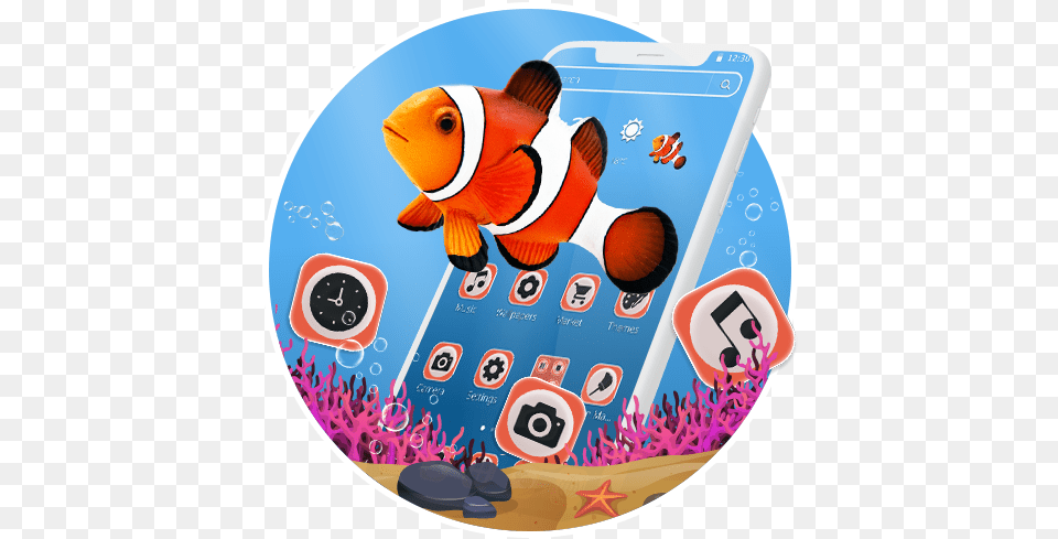 Orange Clownfish Theme Aplikacije Na Google Playu Aquarium Fish, Animal, Sea Life, Disk, Dvd Free Png Download