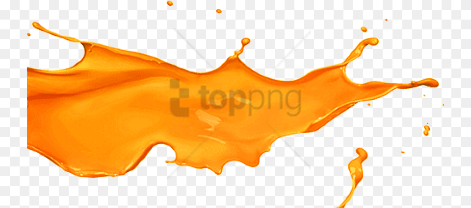 Orange Color Splash Art, Leaf, Plant, Stain, Beverage Free Png Download