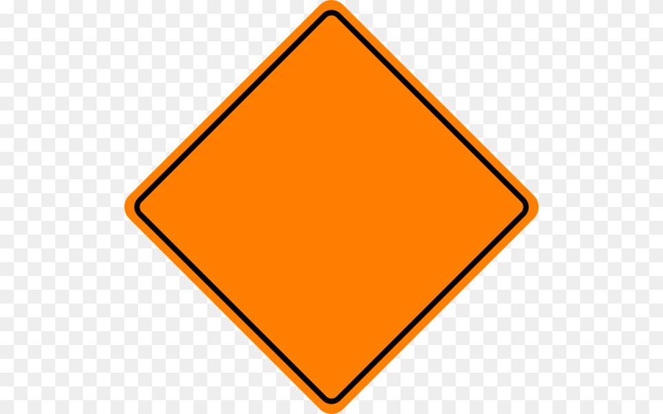 Orange Construction Sign Clip Art, Symbol, Road Sign, Blackboard Free Png Download