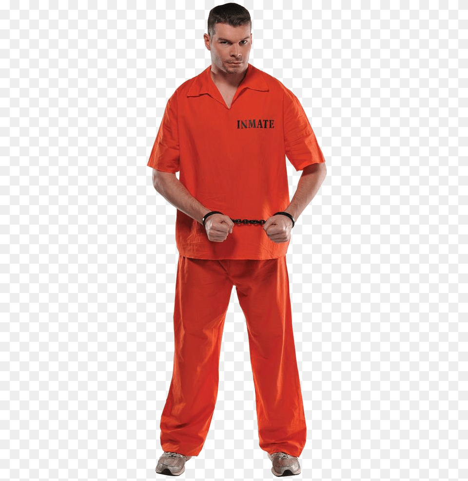Orange Costume Prisoner Mens Prison Halloween Costume, Handcuffs Png Image