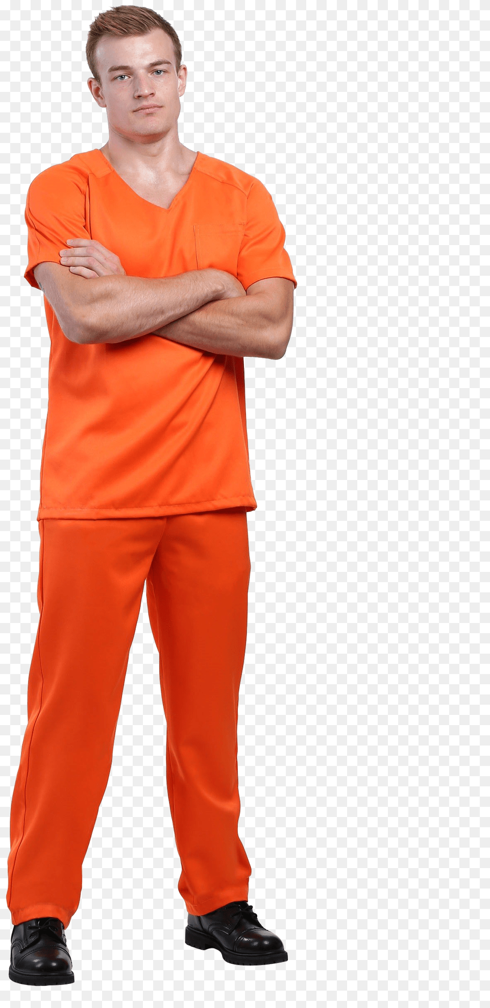 Orange Costume Prisoner Picture Prisoners, Boy, Male, Person, Teen Free Png