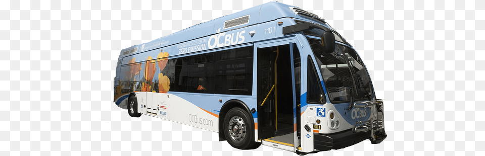 Orange County Transit Association Fuel Cell Electric Tour Bus Service, Transportation, Vehicle, Tour Bus, Person Free Png Download