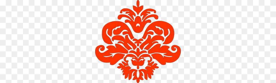 Orange Damask Clip Art, Emblem, Symbol, Pattern, Floral Design Free Transparent Png