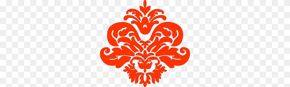 Orange Damask Clip Art, Emblem, Symbol, Pattern, Floral Design Free Png Download