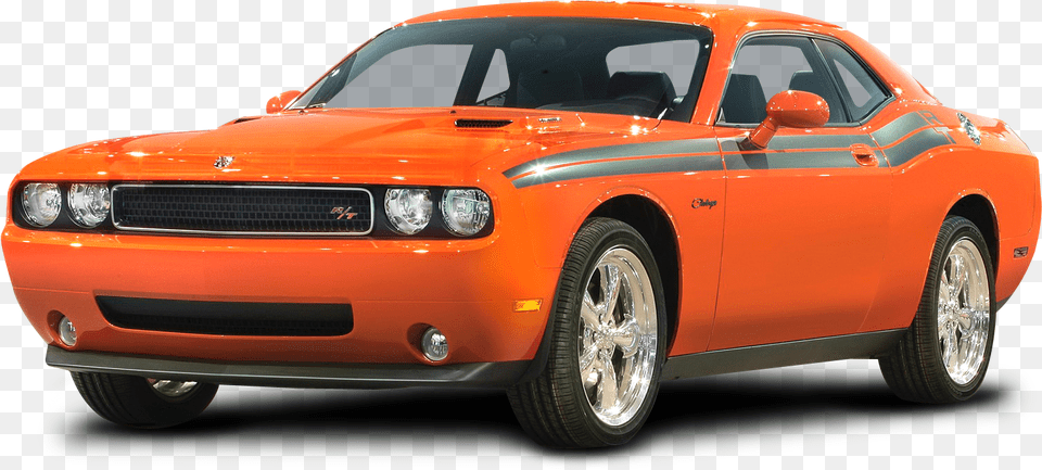 Orange Dodge Challenger Rt Car Image For Download Classic, Wheel, Vehicle, Coupe, Machine Free Png