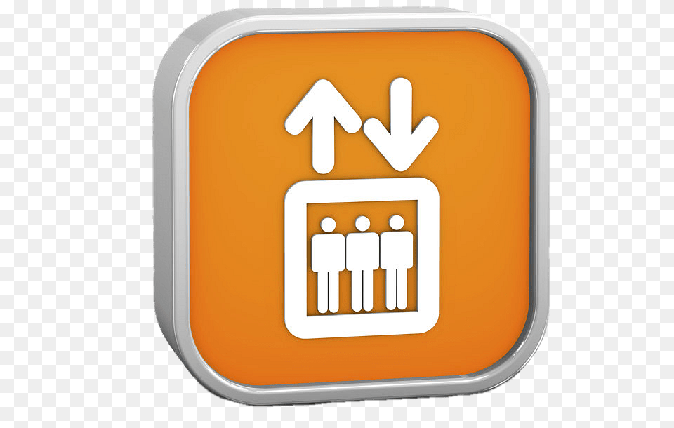 Orange Elevator Sign, Symbol, First Aid Free Transparent Png