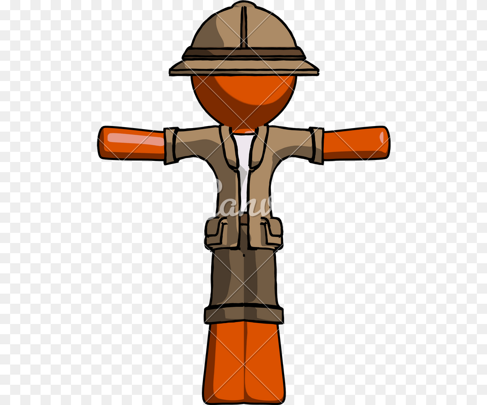 Orange Explorer Ranger Man T Pose Arms Up, Clothing, Hat, Photography Png